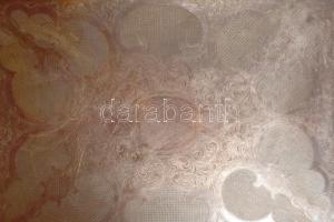 cca 19. sz. vége, Hatalmas méretű szervírozótálca, ezüstözött alpakka, kötegelt formájú fogókkal, pe...