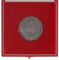 1977. "Canisa Fila 77 - Nagykanizsa 1977. IX. 24-29 / Nagykanizsa Ljubljana Szombathely Venezia Zagreb Trieste" fém emlékérem az 1977-es kanizsai bélyegkiállításról, eredeti tokban (49mm) T:XF