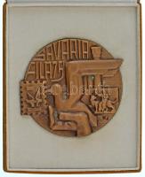 Képíró Zoltán (1944-1981) 1975. "Savaria Fila 75' " egyoldalas bronz emlékplakett az 1975-ös szombathelyi bélyegkiállításról, eredeti tokban (103x89mm) T:AU