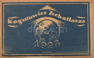 Kogutowicz zsebatlasza az 1923. évre. Új sorozat, II. évf. Szerk.: Bátky Zsigmond és Kogutowicz Károly. Bp., 1922, Magyar Néprajzi Társaság Emberföldrajzi Szakosztálya, 2+XII+4-116 p. Kiadói haránt-alakú papírkötés, kissé kopott, kissé foltos, és kissé hiányos elülső papírborítóval, sérült gerinccel, hiányzó papírborítóval.