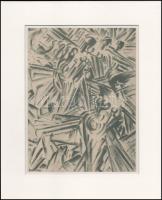 Ruzicskay György (1896-1993): Illusztráció a Szerelemkeresőből. Algrafia, papír, jelzett az algrafián, paszpartuban, 24×18,5 cm