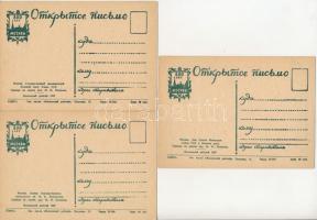 Moscow, Moskau, Moscou; 3 graphic town postcards (1947), 'Moscow is 800 years old"