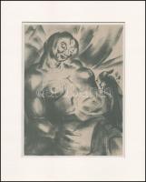 Ruzicskay György (1896-1993): Női akt. Algrafia, papír, jelzett az algrafián, paszpartuban, 24,5×18,5 cm