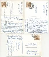 3 db MODERN fotós képeslap: ifj. Koffán Károly (1940-) grafikusművész alkotásai, a művész saját kezű...