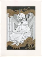 Szász Endre (1926-2003): Férfi, szitanyomat, papír, paszpartuban, jelzés nélkül, 27,5×18,5 cm