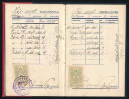 1939 Atelier Művészeti Tervező- és Műhelyiskola fényképes igazolványa és leckekönyve, benne Berán Gy...