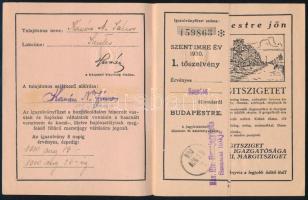 1930 Bp., Szent Imre év vasúti kedvezményre jogosító igazolvány