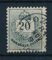 1881 Színesszámú 20kr 11 1/2 : 11 1/2 : 12 1/2 : 11 1/2 fogazással