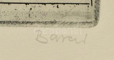 Barczi Pál (1933-2003): A XIX. sz. végi bányász-sztrájkok. Rézkarc, papír, jelzett, 29×37 cm