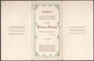 1901 Meghívó az "Egyesült Erővel" asztaltársaság kedélyes estélyére, sérüléssel