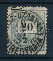 1881 Színesszámú 20kr 11 1/2 : 11 1/2 : 13 : 11 1/2 fogazással (elvékonyodás / thin paper)