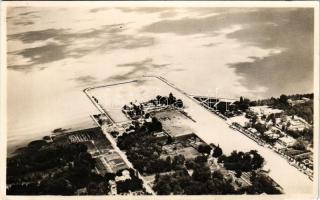 1948 Siófok, a kikötő madártávlatból. Kalántay fényképsokszorosító