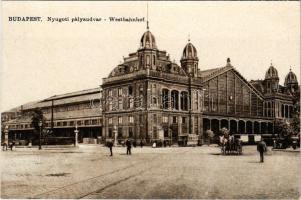 Budapest VI. Nyugati pályaudvar, vasútállomás, villamos, lovaskocsi