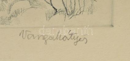 Varga Mátyás (1910-2002): Téli szivárvány. Rézkarc, papír, jelzett, számozott (77/100). Hátoldalán R...