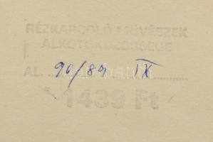 Varga Mátyás (1910-2002): Téli szivárvány. Rézkarc, papír, jelzett, számozott (77/100). Hátoldalán R...