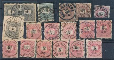 17 db szép bélyegzés Krajcáros bélyegeken
