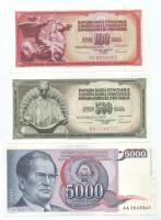 Jugoszlávia 1986. 100D + 500D + 1985. 5000D + 1987. 20.000D + 1988. 50.000D + 1989. 100.000D + 1.000.000D T:AU, közte 2db XF,VF Yugoslavia 1986. 100 Dinara + 500 Dinara + 1985. 5000 Dinara + 1987. 20.000 Dinara + 1988. 50.000 Dinara + 1989. 100.000 Dinara + 1.000.000 Dinara C:AU, including 2pcs XF,VF