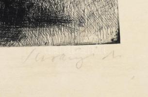 Surányi Mária (1928-): Tavaszi fények. Rézkarc, papír, jelzett, javított, kissé sérült, lap széle el...