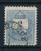 1881 Színesszámú 2kr 11 1/2 fogazással, a jobb felső háromszögben vésetjavítás