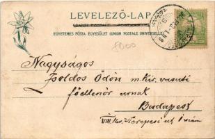 1908 Tátra, Magas-Tátra, Vysoké Tatry; Kriván csúcsa, hegymászó felszereléssel. Feitzinger Ede 1904/...