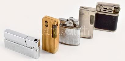 cca 1950/60, 5 darab öngyújtó, közte Gamma.