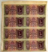 1930. 100P 8db-os vágatlan minta ívben, "1943. III. 17." dátummal, illesztőkerettel. "...