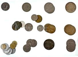 Vegyes, 35db-os magyar érmetétel műanyag berakólapon, közte 1947. 5Ft Ag "Kossuth" + 1994. 200Ft Ag "Deák" T:vegyes