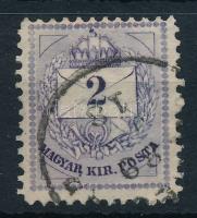 1881 Színesszámú 2kr 11 1/2 fogazással, vésetjavítás a jobb alsó háromszögben