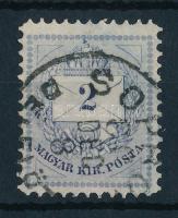 1881 Színesszámú 2kr 11 1/2 fogazással, vésetjavítás a jobb alsó háromszögben