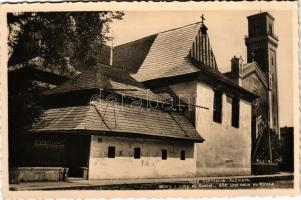 1935 Késmárk, Kezmarok; Stary a novy ev. Kostol / Alte und neue ev. Kirche / A régi és az új evangélikus templom / the old and the new Lutheran church. photo