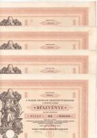 1929. Makó "Makói Népbank Részvénytársaság" részvénye 50P-ről, szelvényekkel, szárazpecséttel (4x), sorszámkövetők T:AU,XF folt