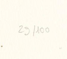 Vera Molnár (1924-2023): Piros négyzetek (cím nélkül), 1991. Szitanyomat, papír. Jelzett. Számozott:...