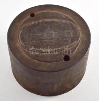 Parlament mintás hamutál tömör vas nyomómintája, d: 12,5 cm, m: 7,5 cm