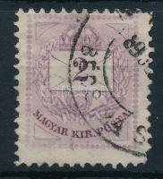 1881 Színesszámú 2kr 11 1/2 fogazással, vésetjavítás felső két háromszögben
