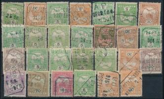 27 db Turul bélyeg postaügynökségi bélyegzésekkel, közte ritkábbak is