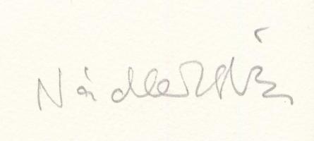 Nádler István (1938-): Niké (cím nélkül), 1991. Szitanyomat, papír. Jelzett. Számozott: 67/100. Az 1...