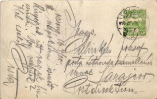 Pozsony, Pressburg, Bratislava; postás motorkerékpáron levelet visz / postman delivering letters on ...