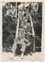 1933 Bucharest, Bukarest, Bucuresti, Bucuresci; Román labdarúgó válogatott, focisták a Kiseleff Strandon, Balkán Kupa / Romanian national football team, players, sport photo (non PC) (13 x 17,9 cm) (fl)