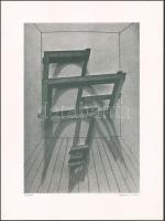 Maurer Dóra (1937-): Quod libet (Cím nélkül), 1990. Szitanyomat, papír. Jelzett. Számozott: 52/100. Az 1991-ben megjelent Gépeltérítés-Képelterítés mappából (Magyar Műhely, Párizs). 31x21 cm