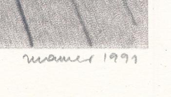 Maurer Dóra (1937-): Quod libet (Cím nélkül), 1990. Szitanyomat, papír. Jelzett. Számozott: 52/100. ...