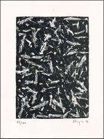 Major Kamill (1948-): Kaleidoszkóp (Cím nélkül), 1991. Szitanyomat, papír. Jelzett. Számozott: 89/100. Az 1991-ben megjelent Gépeltérítés-Képelterítés mappából (Magyar Műhely, Párizs). 29x21 cm