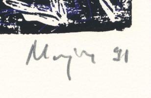 Major Kamill (1948-): Kaleidoszkóp (Cím nélkül), 1991. Szitanyomat, papír. Jelzett. Számozott: 89/10...