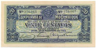 Mozambik 1933. 20c "276,063", "PAGO 5. 11. 1942" perforációval érvénytelenítve T:AU Mozambique 1933. 20 Centavos "276,063", cancelled by "PAGO 5. 11. 1942" perforation C:AU Krause P#R29