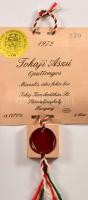 1972 Tokaji aszú, 6 puttonyos, bontatlan palack muzeális, édes fehér desszertbor,"Challenge Int...