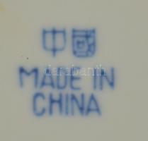 Kínai rizsszemes 6 darab csésze alátéttel, és egy leveses tál, d: 12 cm