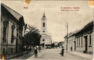 Arad, Református templom, Deák Ferenc utcai részlet. Kerpel Izsó kiadása / Calvinist church, street view (felületi sérülés / surface damage)