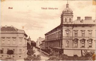 Arad, Tabajdi Károly utca, Berta Testvérek üzlete. Ifj. Klein Mór kiadása / street, shop (ragasztónyomok / glue marks)