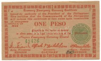 Fülöp-Szigetek / Negros Oriental Tartomány 1944. 1P helyipénz "48426" T:XF Philippines / Province of Negros Oriental 1944. 1 Peso local money "48426" C:XF Krause P#S673