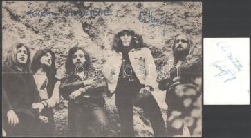 Omega együttessel kapcsolatos 3 db kép - az egyiken Kóbor, a másikon Molnár György aláírása és egy nyomtatvány