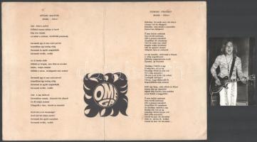 Omega együttessel kapcsolatos 3 db kép - az egyiken Kóbor, a másikon Molnár György aláírása és egy n...